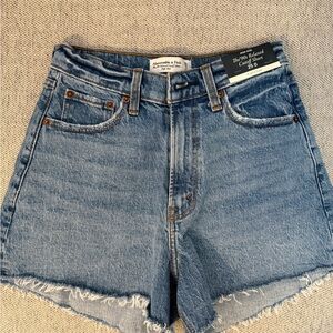 Abercrombie & Fitch Curve Love high-rise the 90s relaxed cut off jean short